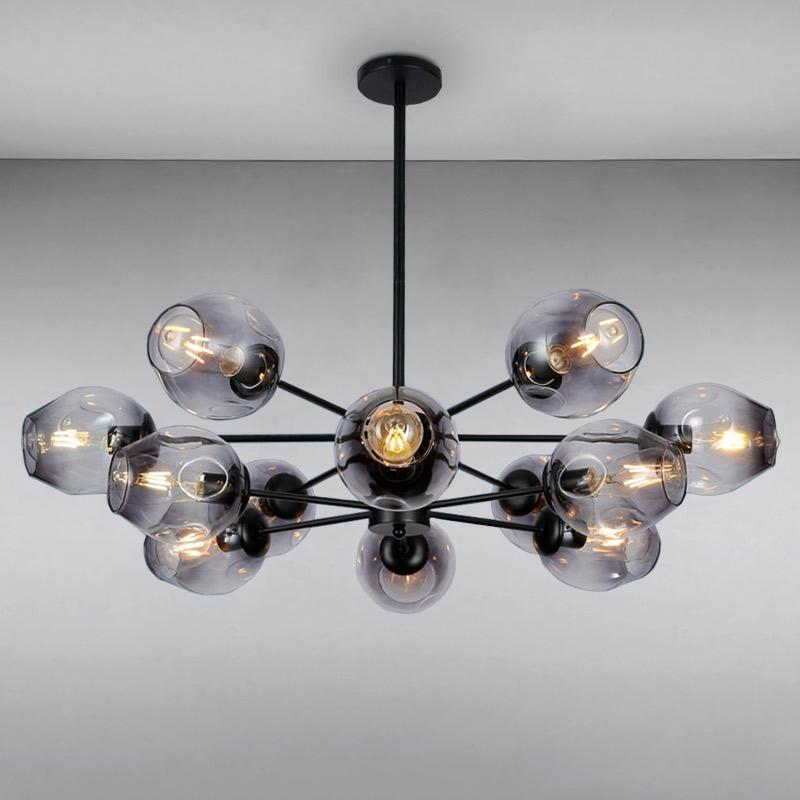 Люстра подвесная молекула Light House LS-15178-12 BK+BK на двенадцать ламп Черный