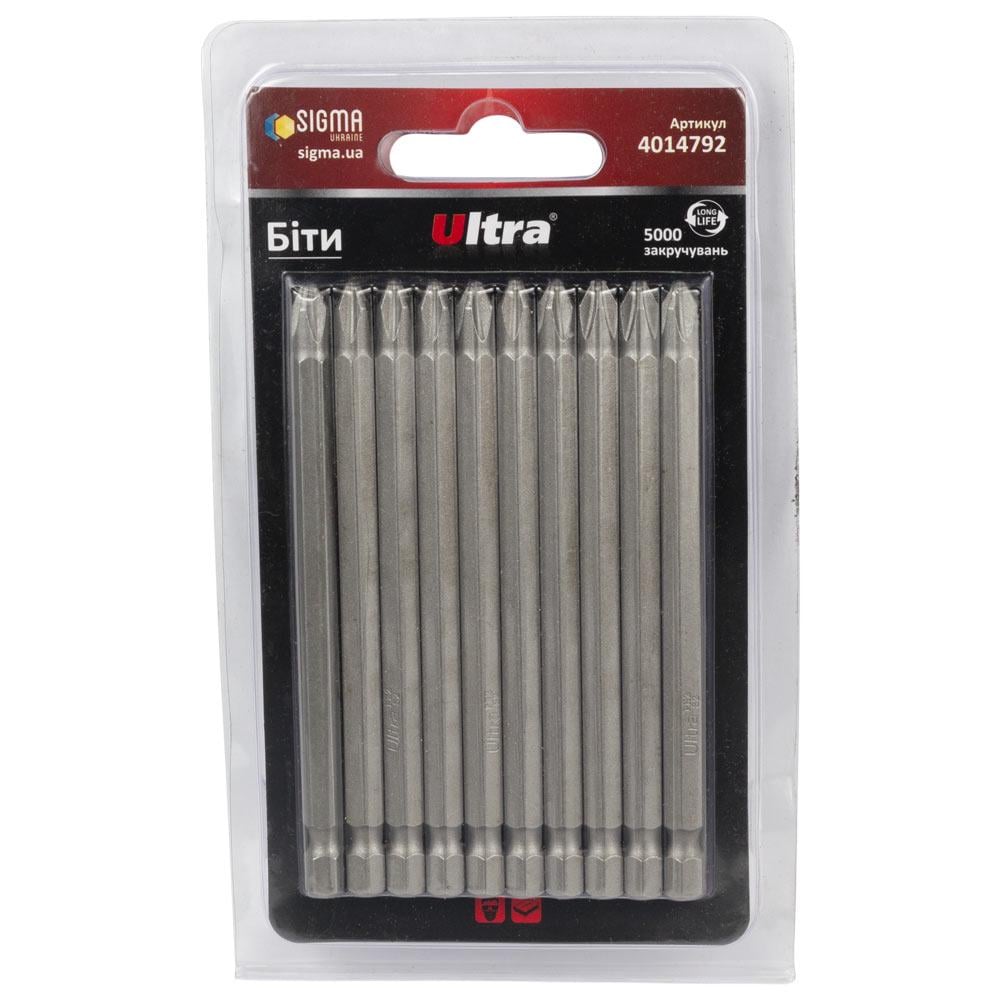 Набор бит Ultra PH2 x 100 мм 1/4" 10 шт. S2 в блистере (4014792)