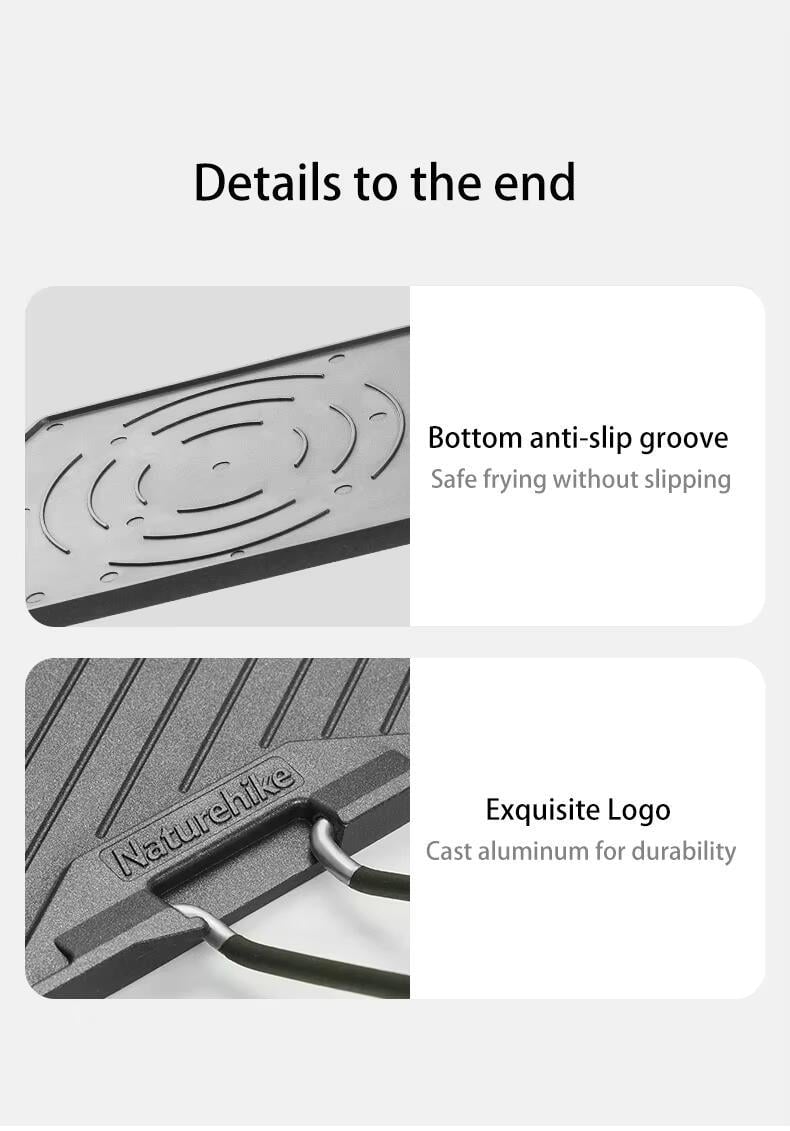 Сковорода для гриля Naturehike с антипригарным покрытием Black (83672) - фото 3 Сковорода для гриля Naturehike с антипригарным покрытием Black (83672) - фото 3