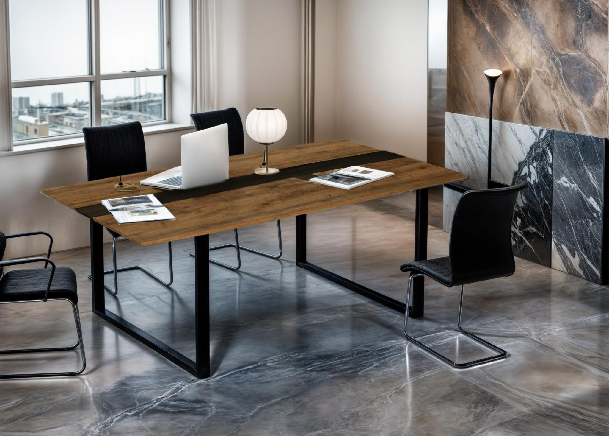 Стол для переговоров Tobi Sho LOFT Volcano КСЛВ/1/36 столешница 36 мм 2050х1100х765 Фаервуд