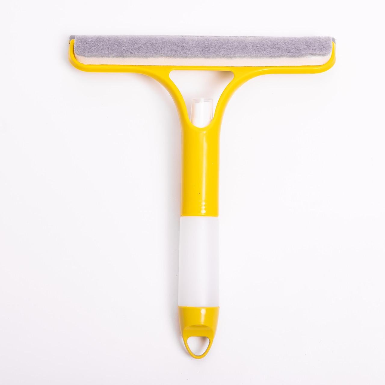 Швабра-щітка з пульверизатором та скребком для миття вікон/дзеркал та гладких поверхонь HP-35015-26Y Жовтий (A-035248)