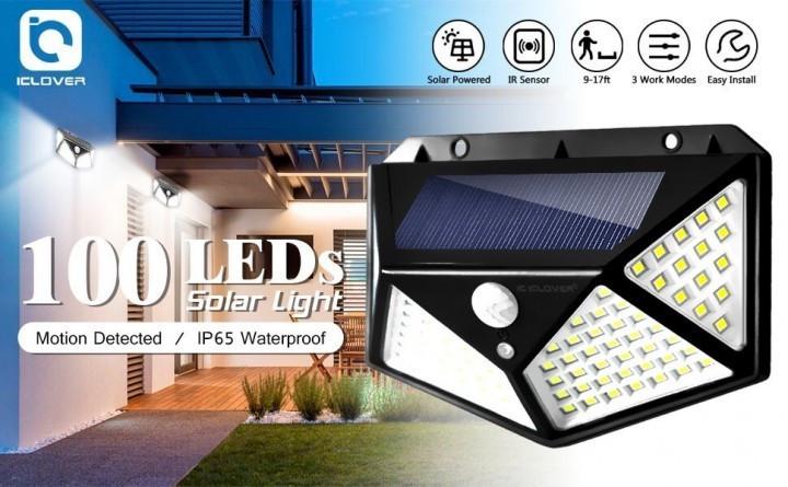 Світильник з датчиком руху на вулицю на сонячній батареї solar interaction wall lamp 100 LED - фото 4