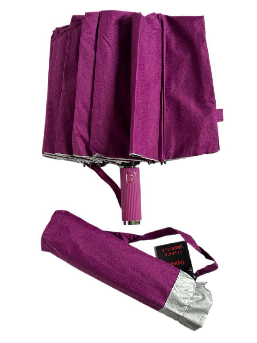 Парасолька-автомат Toprain Umbrella однотонна 16 спиць зі сріблом під куполом Фуксія (4016/7) - фото 3 Парасолька-автомат Toprain Umbrella однотонна 16 спиць зі сріблом під куполом Фуксія (4016/7) - фото 3