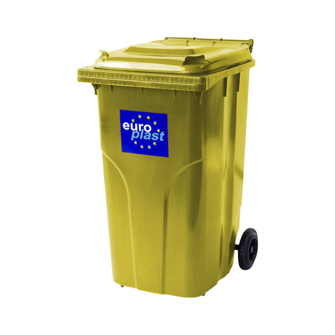 Сміттєвий бак пластиковий 240 л Жовтий (30357440)