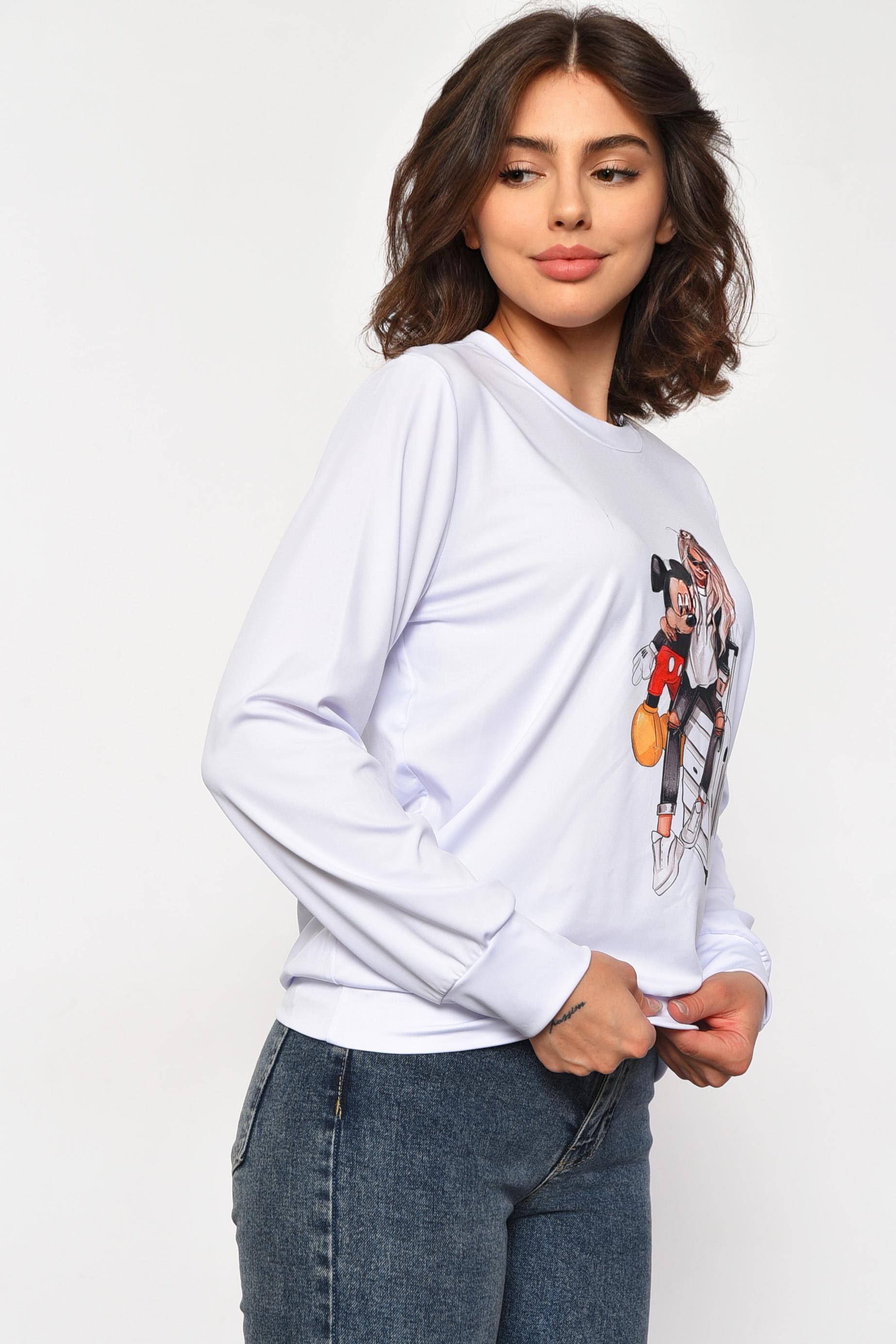 Свитшот женский с рисунком L-XL Белый (185609) - фото 2