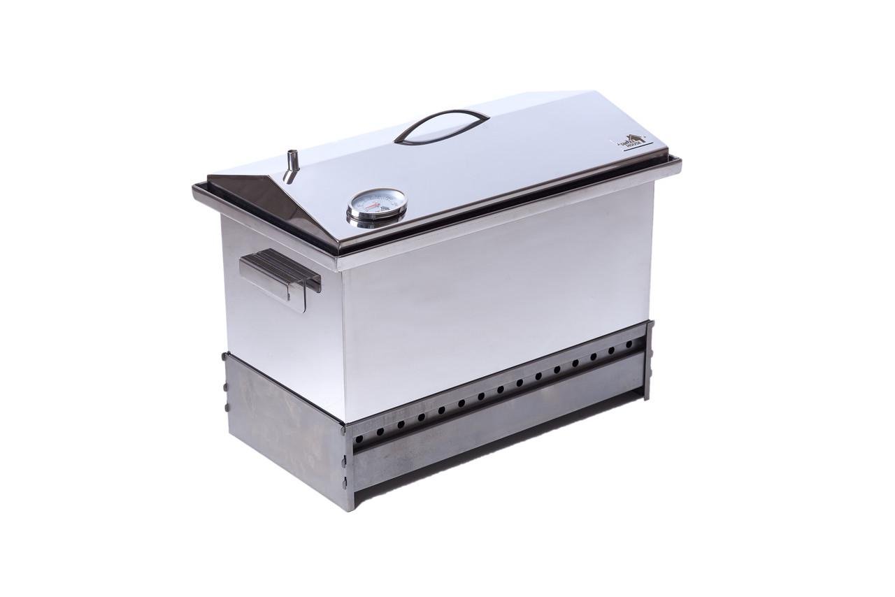 Коптильня с термометром и подставкой Smoke House L DeLuxe 520х300х320 мм до 6 кг (2689474061)