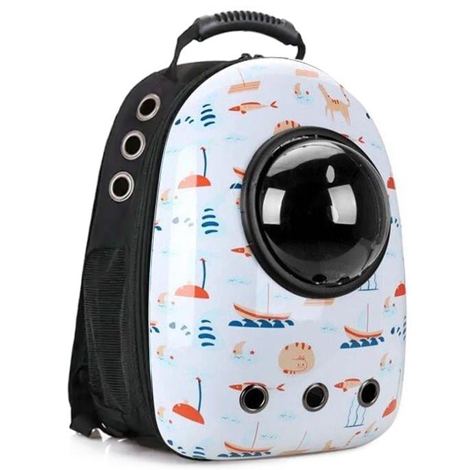Рюкзак для переноски домашних питомцев CosmoPet CP-87 с иллюминатором 42х31х20 см Boats (3_06373) - фото 2