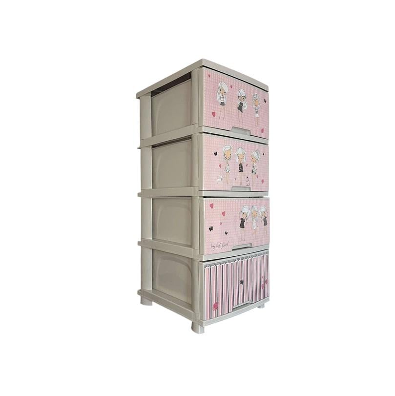 Комод пластиковый Алеана Роза 46,5x39,5x95,5 см Белый (123093) Комод пластиковый Алеана Роза 46,5x39,5x95,5 см Белый (123093)