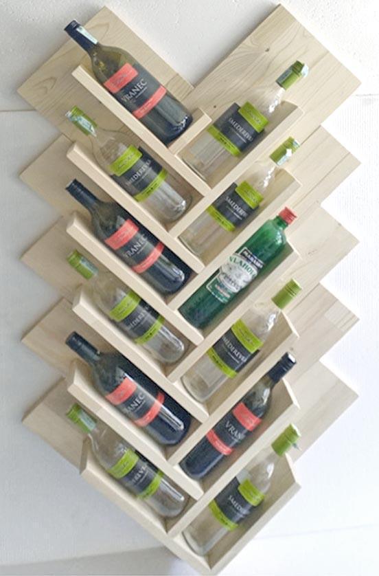 Полка для вина настенная из дерева Атикаши 12 Бланже (ПНК-223001)