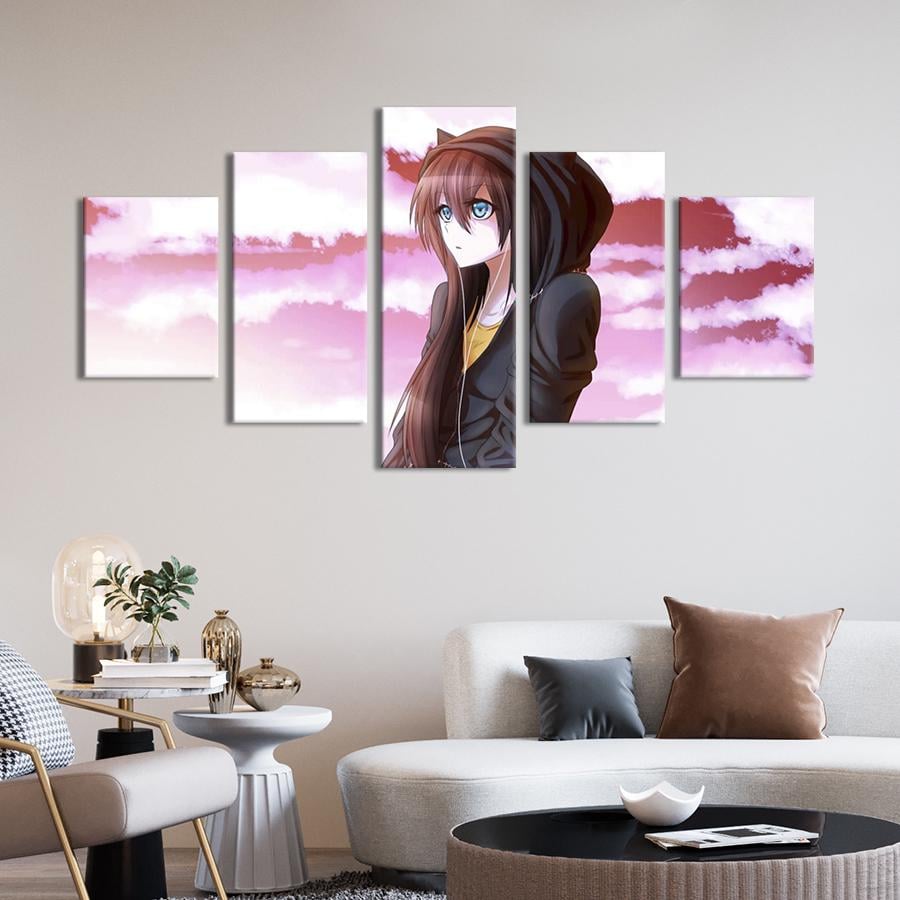 Картина на холсте Аниме-девушка в наушниках 112x54 см (1424-52)