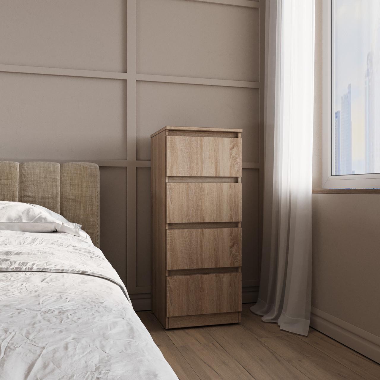 Комод MEBEX на 4 ящика 40х40х100 см Дуб Сонома (VM4B400DS)