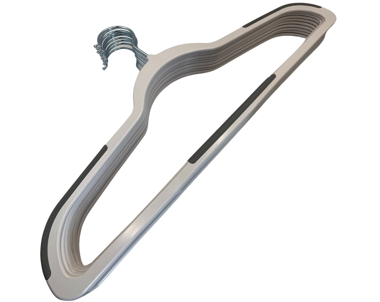 Вішаки для одягу пластикові 5 шт. Білий з сірим (27419346) Вішаки для одягу пластикові 5 шт. Білий з сірим (27419346)