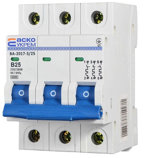 Автоматический выключатель АСКО-УКРЕМ ВА-2017/B 3р 25А (A0010170067) Автоматический выключатель АСКО-УКРЕМ ВА-2017/B 3р 25А (A0010170067)