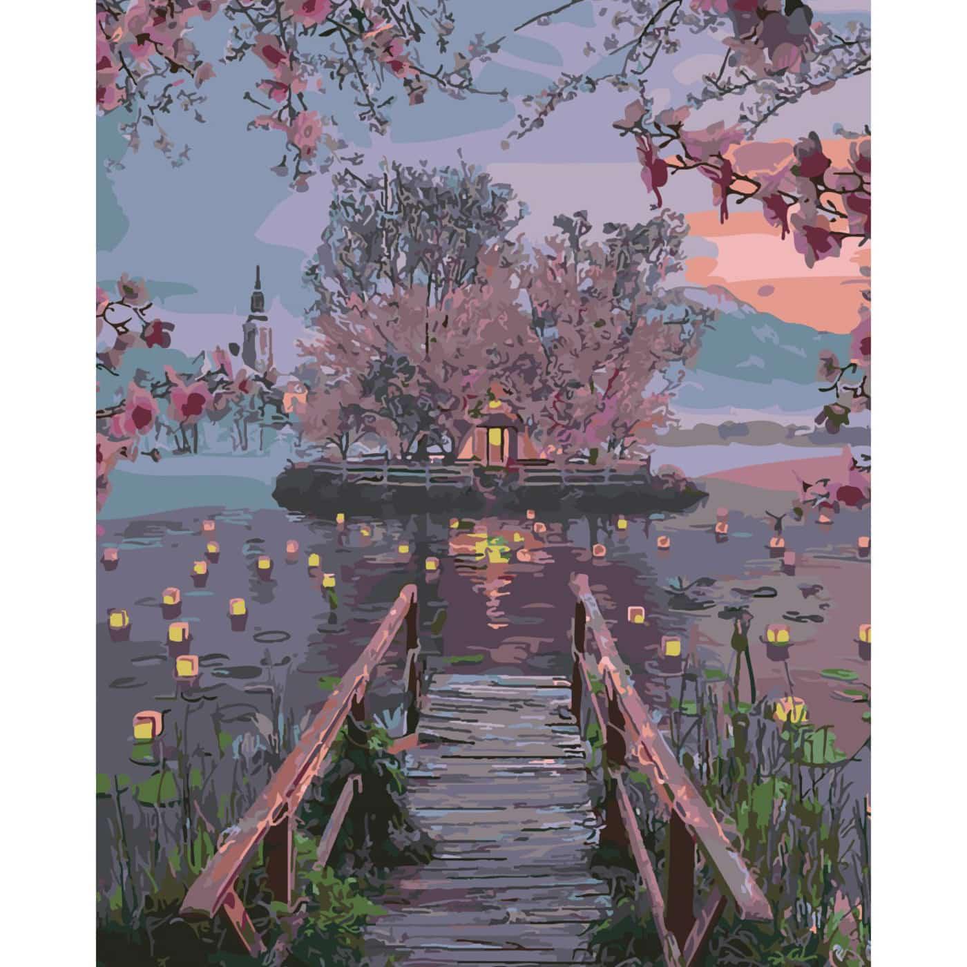 Картина по номерам Strateg Мостик в сказку 40х50 см (SY6520)