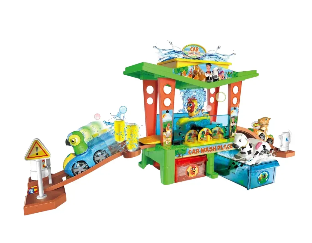 Детский игровой набор Fun Game Автомойка 5500 с 2 машинками/2 фигурки - животных/аксессуары в подарочной упаковке (2852311695)