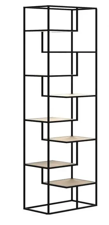 Стелаж Loft NS-1723 з полицями вузький для роботи та кабінету Чорний (3075774085)