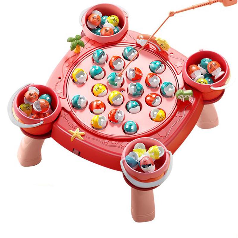 Игрушка развивающая Монтессори Магнитная Рыбалка с ножками Pink