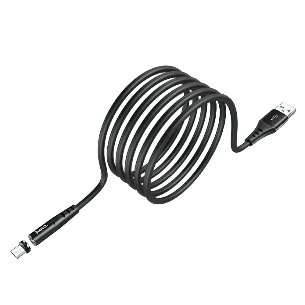 Магнітний кабель для заряджання телефону Hoco X60 Micro USB 1 м Чорний (1009016-Black)