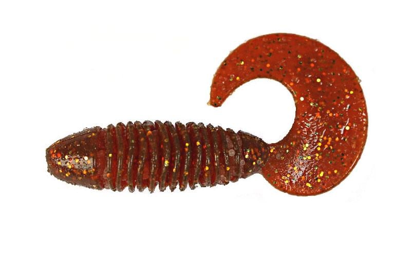 Силиконовый твистер Fox Fluffy №002 для микроджига съедобный 5,5 см 8 шт. Машинное масло с блесткой (6699)