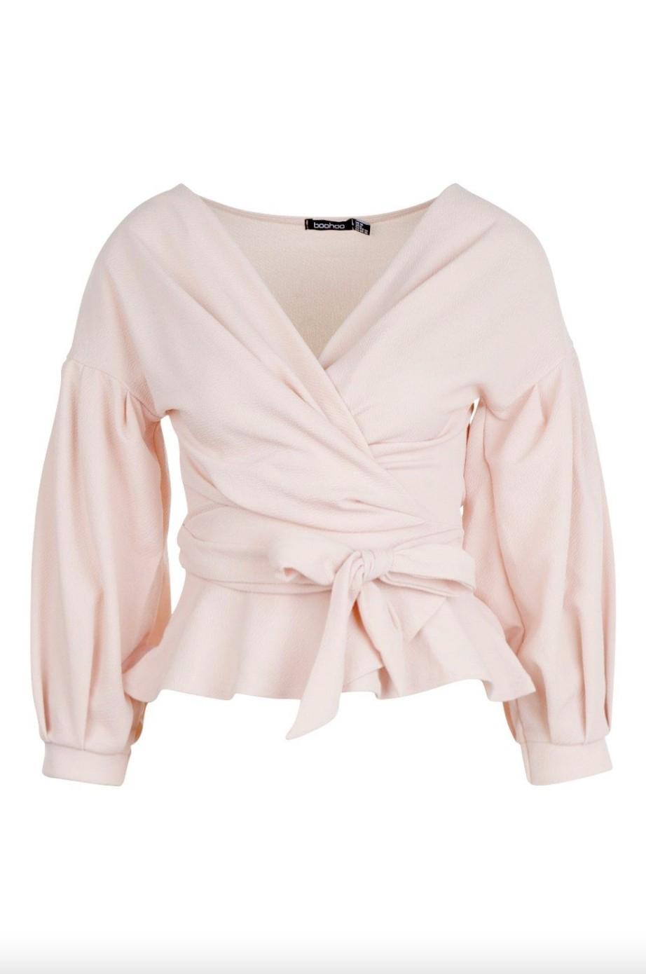 Блуза на запах Boohoo с поясом S Персиковый (10307/42) - фото 3 Блуза на запах Boohoo с поясом S Персиковый (10307/42) - фото 3