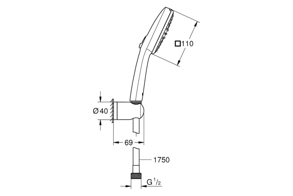 Набір душовий Grohe QuickFix Vitalio Comfort 110 26399001 (375262) - фото 4