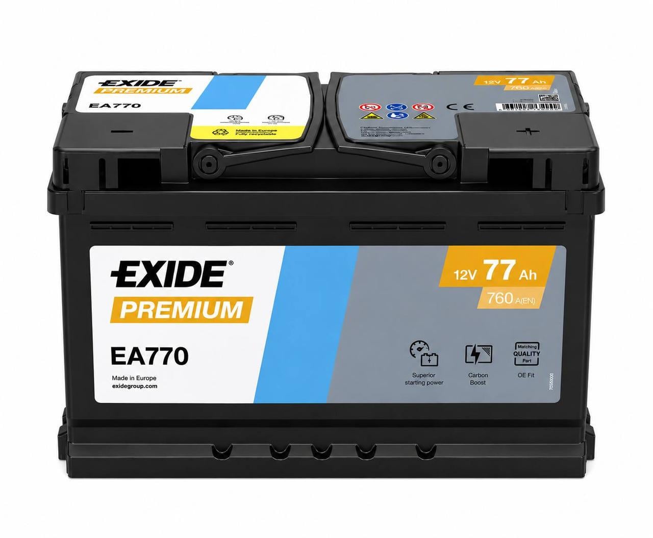 Акумулятор автомобільний EXIDE 77 Ah 760A R+ 12V (3146106204) Акумулятор автомобільний EXIDE 77 Ah 760A R+ 12V (3146106204)