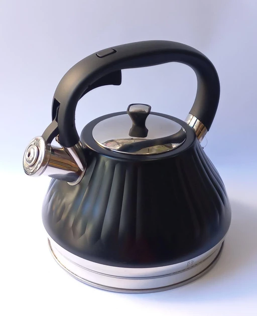 Чайник Edenberg 3.0 л из нержавеющей стали со свистком Черный (EB-8857)
