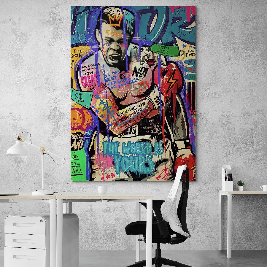 Картина на холсте Мохаммед Али HolstPrint 60х90 см - фото 3