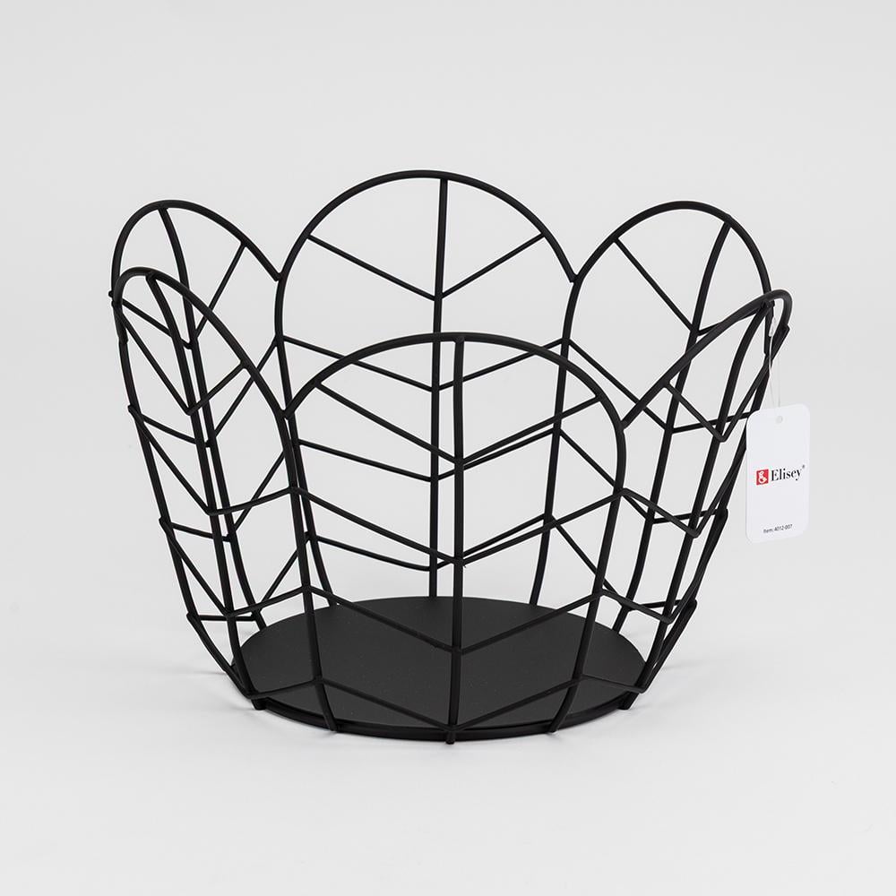 Фруктівниця металева декоративна Elisey Ейра кругла 23х16 см Чорний (21-81-4012-007)