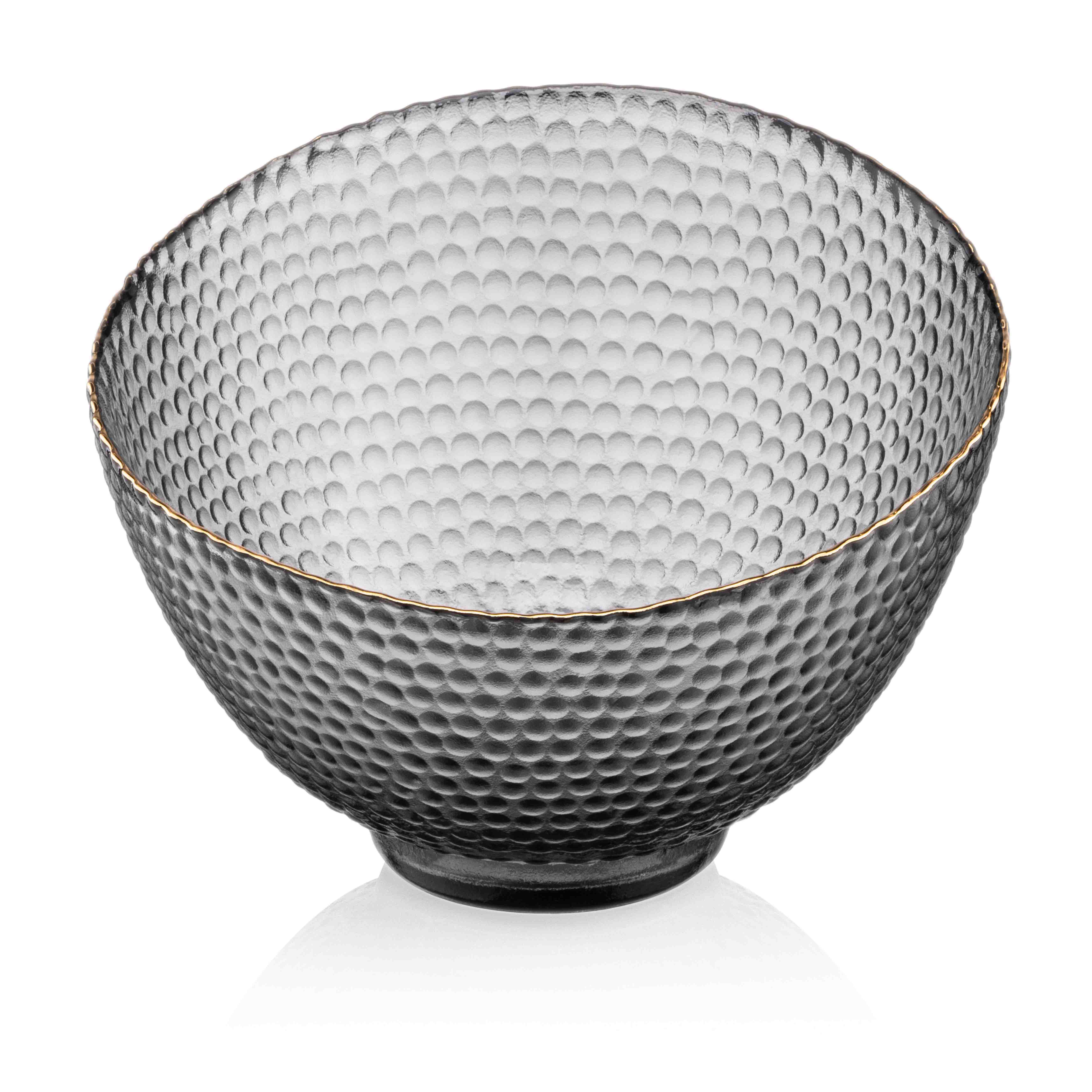 Салатник Ardesto Commelina 17х18 см Прозорий/Сірий (AR5018)