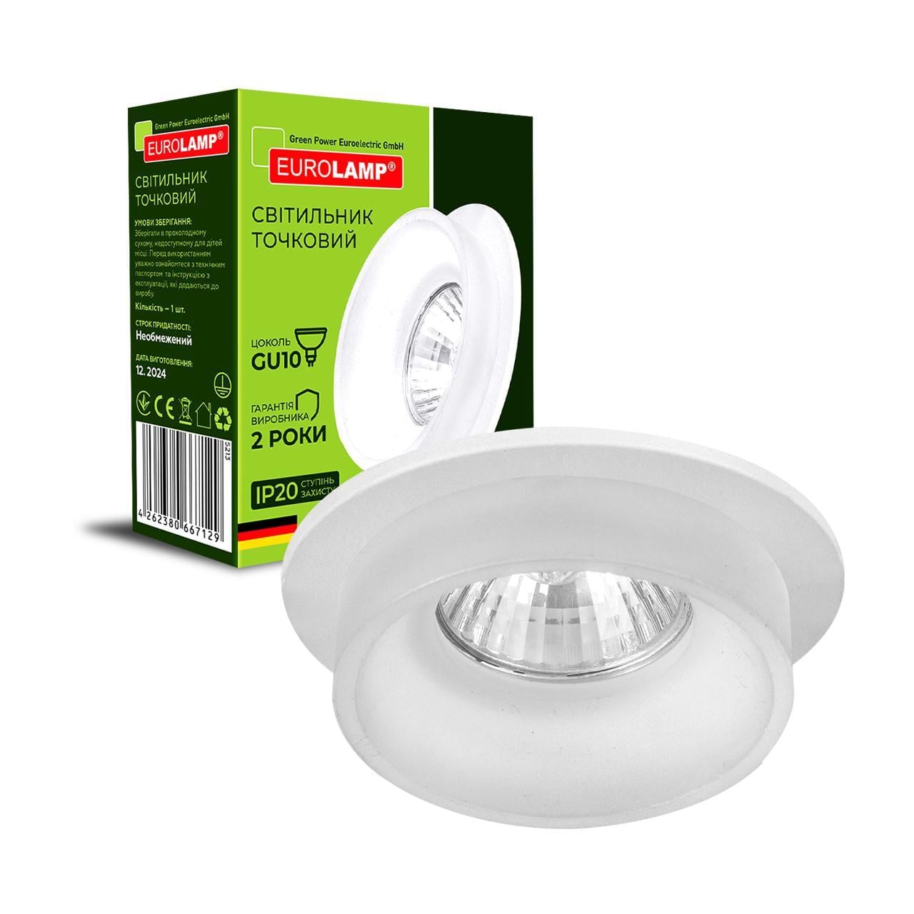 Точечный светильник Eurolamp для лампы GU10 N2 1х30 Вт Белый (36693167) Точечный светильник Eurolamp для лампы GU10 N2 1х30 Вт Белый (36693167)