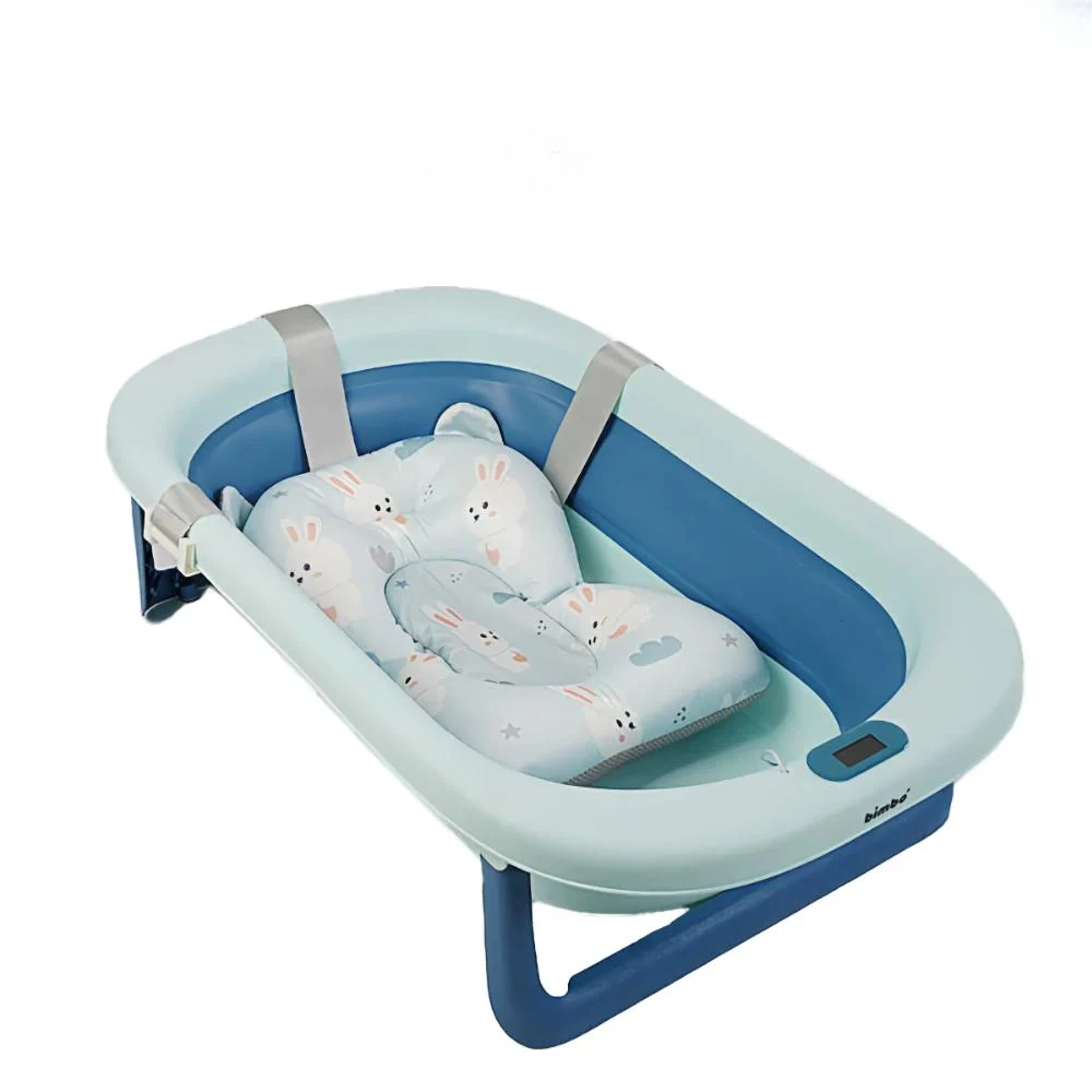 Ванночка дитяча розкладна Bimbo з термометром та матрацом для немовляти Синій (3021)