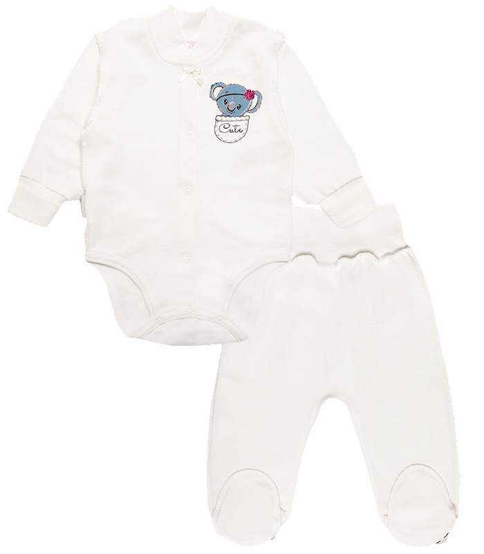 Комплект детской одежды хлопковый для девочки Gabbi КТ-19-25-1 Милашки 62 см Молочный (11763)