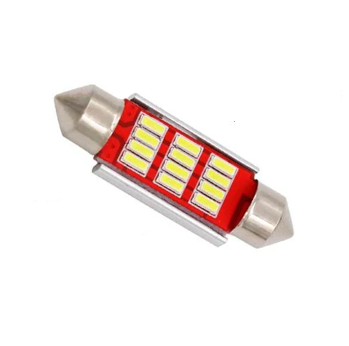 LED лампа C5W C10W CANBUS 41 мм с обманкой 12 SMD 4014 - фото 1