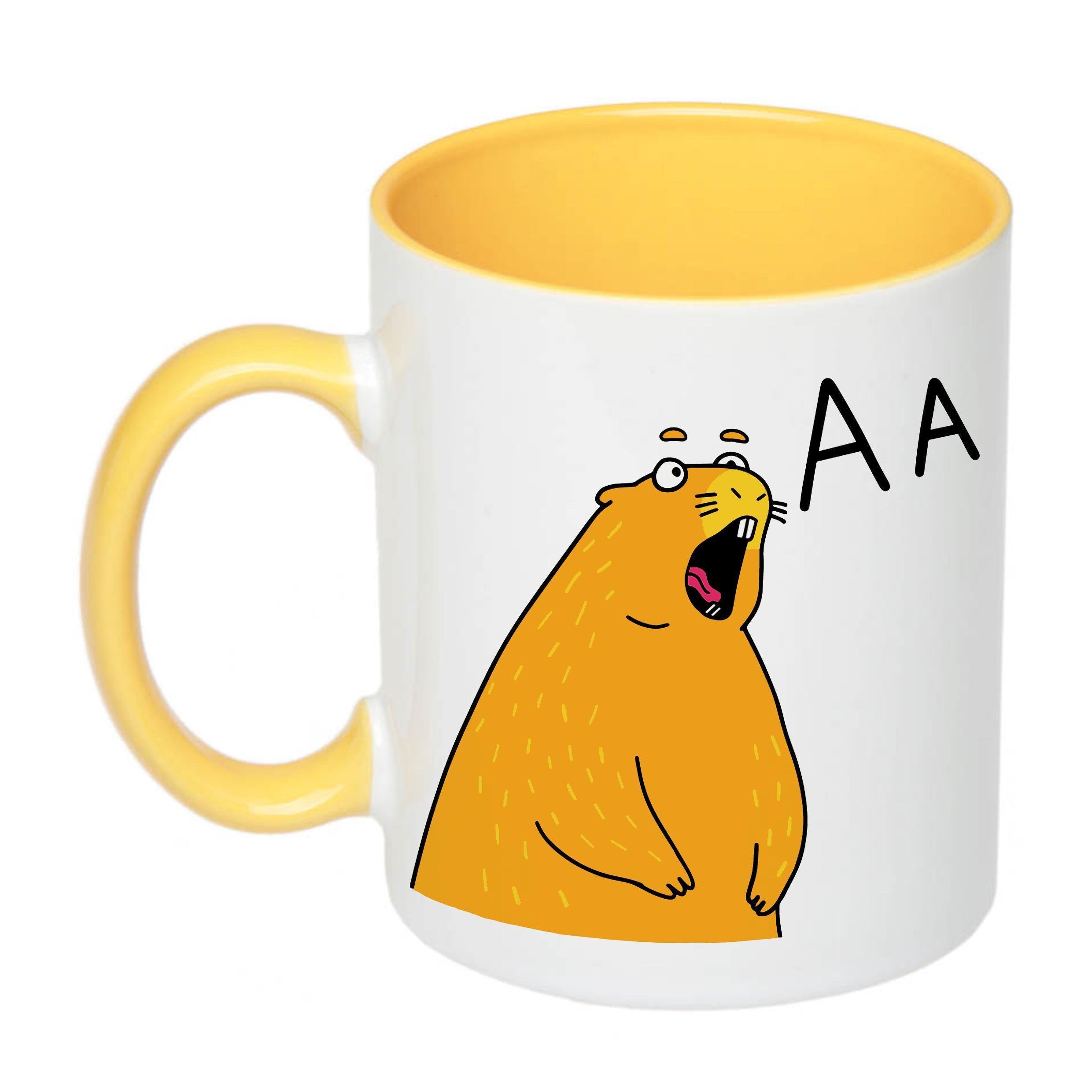 Чашка с печатью "Бабак ААА" 330 мл Желтый (20440)