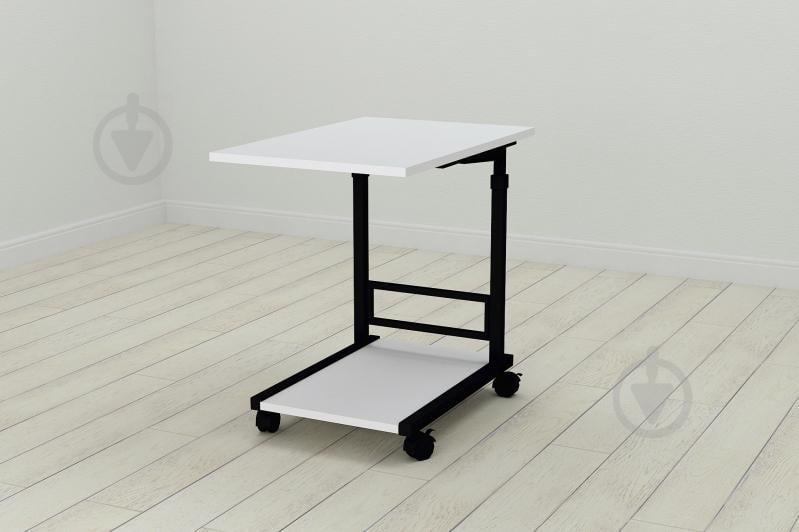 Стол приставной Ferrum-decor Френу 62x40x60 металл Черный ДСП Белое 16мм (FRE0001)