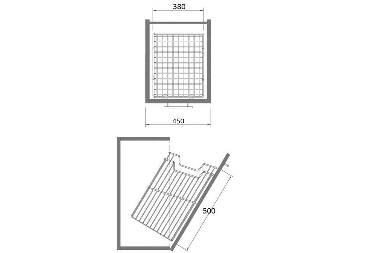 Кошик для білизни Starax із тримачем 450 мм Хром (S-8114-C) - фото 3