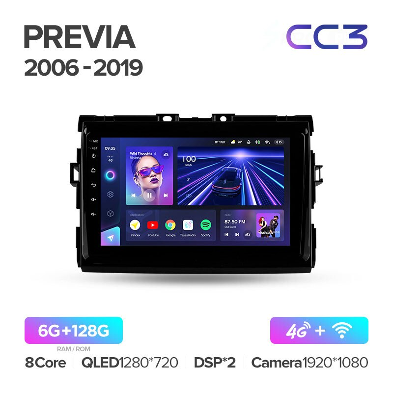 Автомагнитола штатная Teyes CC3 360° для Toyota Previa XR50 2006-2019 Android (1710907366) - фото 3