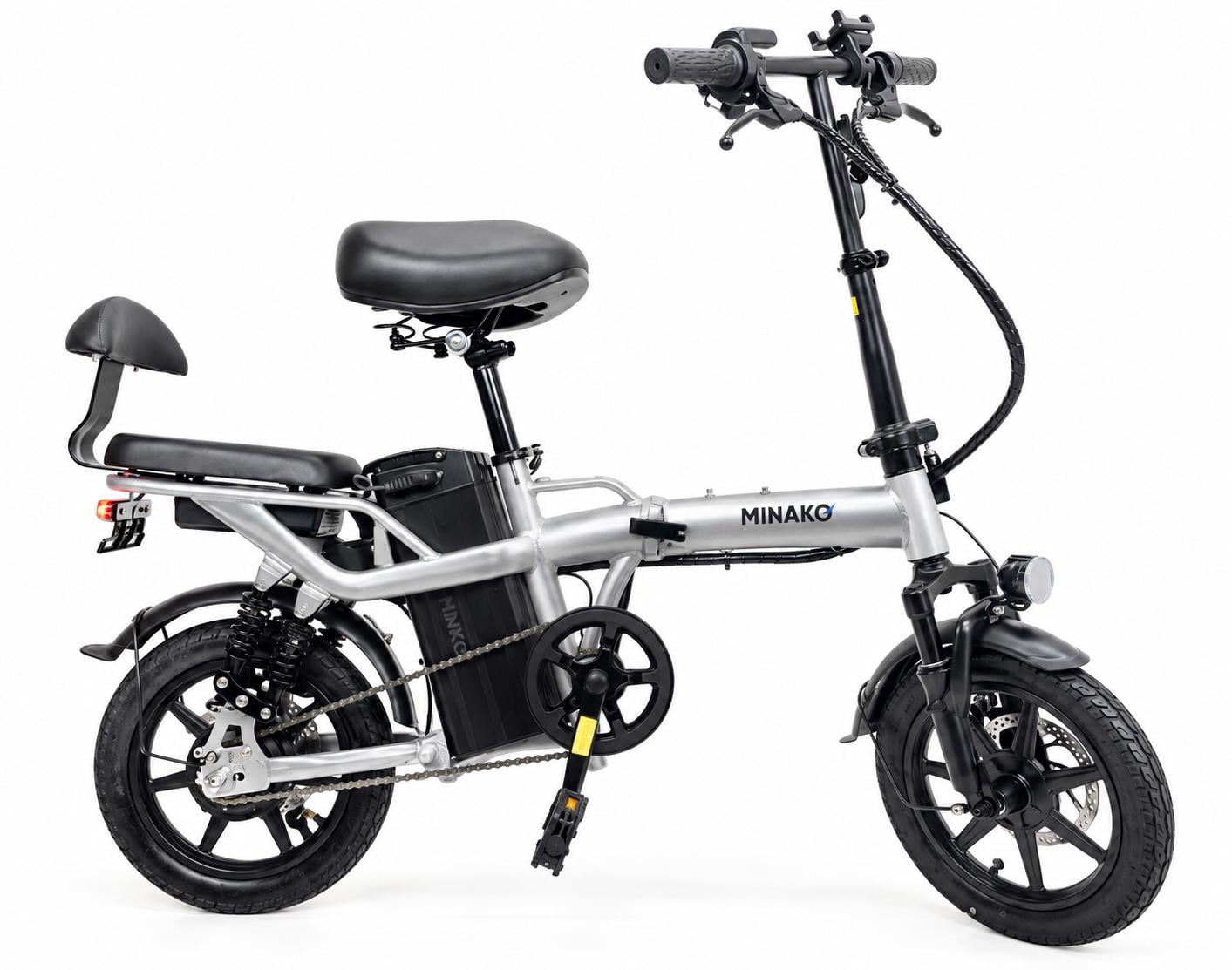 Велосипед электрический Minako Mini 14" складной 1000W 48V 24Ah Серый