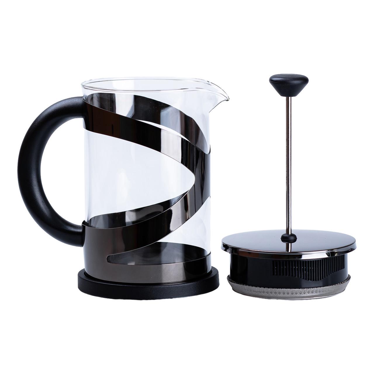 Чайник заварювальний з френч пресом 800 мл Чорний/Прозорий - фото 3 Чайник заварювальний з френч пресом 800 мл Чорний/Прозорий - фото 3