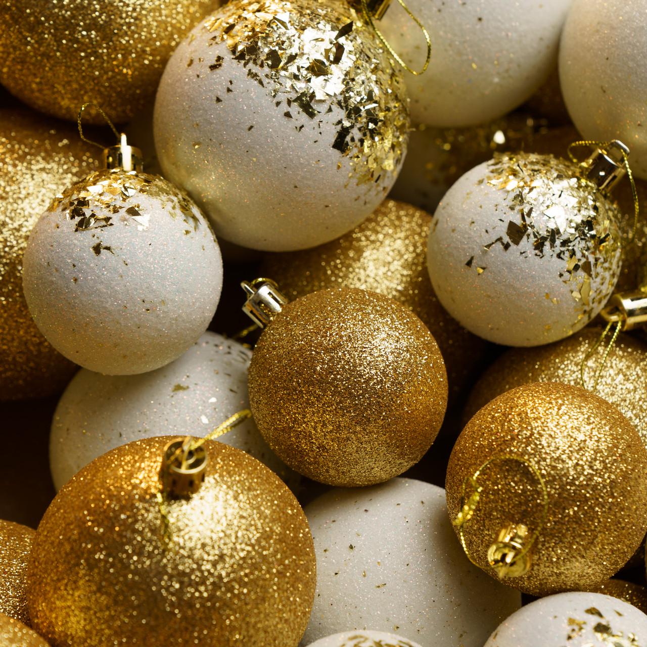 Набор игрушек новогодних Битое стекло 40 шт. Золотой (2765836630) - фото 3 Набор игрушек новогодних Битое стекло 40 шт. Золотой (2765836630) - фото 3