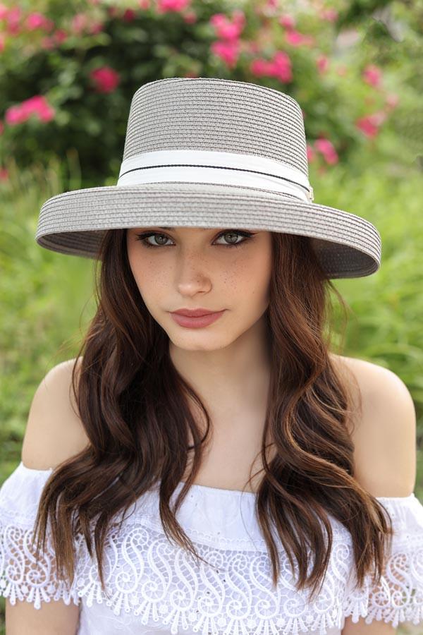 Шляпа женская Braxton бретон с загнутыми вниз полями Серый (1750)