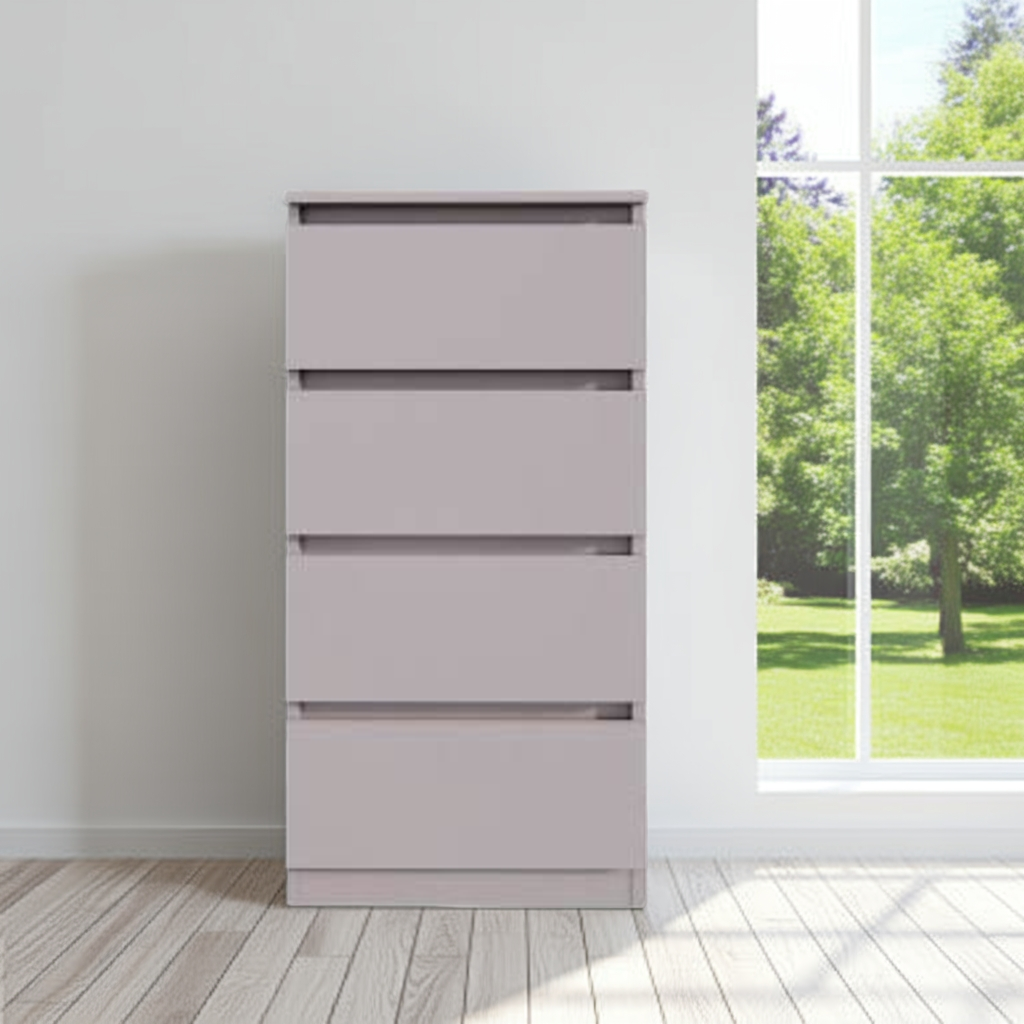 Комод MEBEX на 4 ящика 50х40х100 см Серый светлый (VM4B500LG) - фото 3