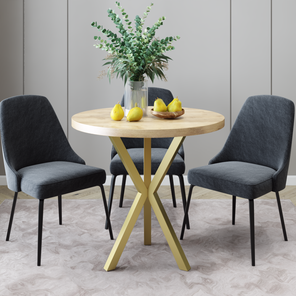 Каркас для столу з металу Scandi Ø 500 мм H 730 мм Золотий (1095) - фото 2 Каркас для столу з металу Scandi Ø 500 мм H 730 мм Золотий (1095) - фото 2