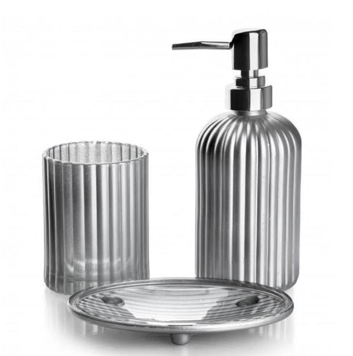 Набор стеклянный для ванной комнаты ARI SILVER 3 предмета (35724)