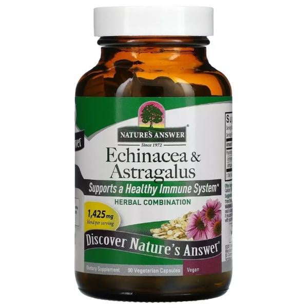 Экстракты для повышения иммунитета Nature's Answer Echinacea&Astragalus 90 вег. капс. (000022236)