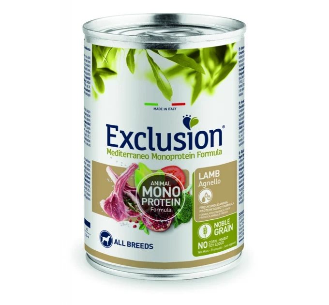 Влажный корм для взрослых собак всех пород Exclusion Lamb All Breeds с ягненком 400 г