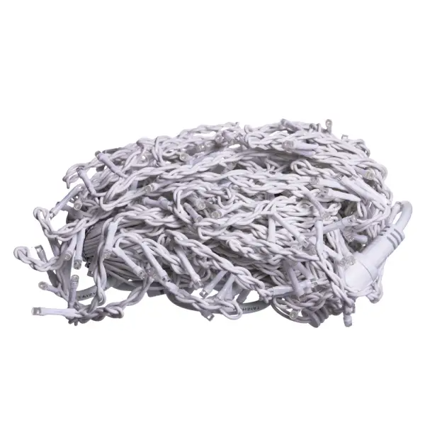 Гірлянда мережна Бахрома вулична 12 м 200 LED діодів зовнішня від мережі білий провід колір світла Білий (12MWW) - фото 7