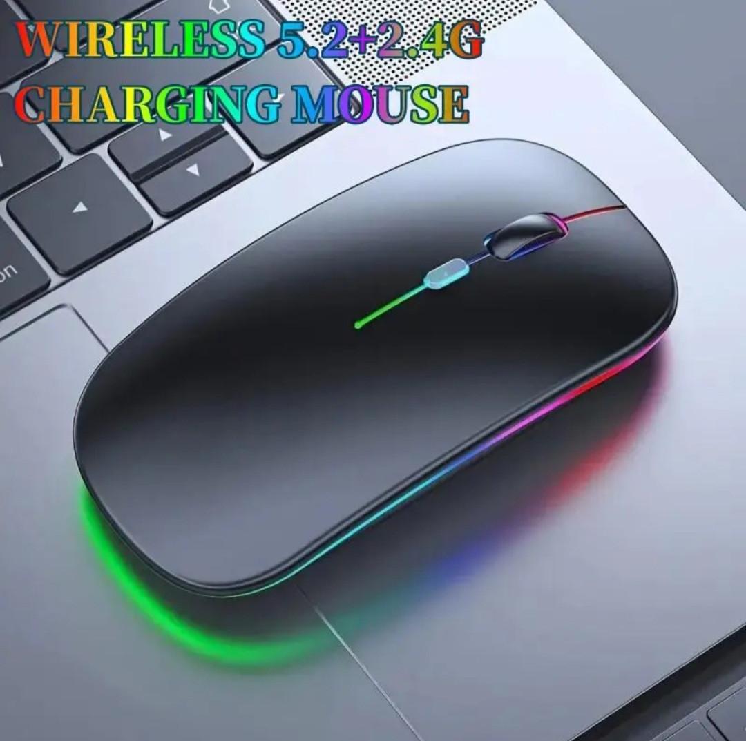Компьютерная мышка беспроводная аккумуляторная RGB 1600DP Bluetooth 5.2 и Wi-Fi 2,4 GHz (2435740305) - фото 14 Компьютерная мышка беспроводная аккумуляторная RGB 1600DP Bluetooth 5.2 и Wi-Fi 2,4 GHz (2435740305) - фото 14