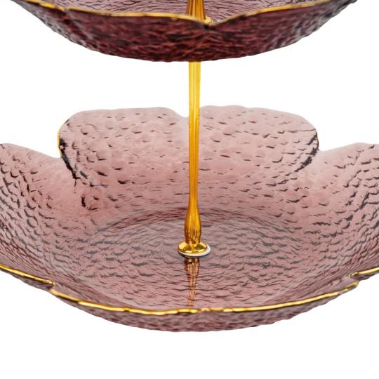 Блюдо 2-х ярусное Elisey Турмалин 24 см стеклянное Розовый (135-81-9219-035) - фото 4 Блюдо 2-х ярусное Elisey Турмалин 24 см стеклянное Розовый (135-81-9219-035) - фото 4